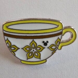 DISNEY Pin Trading ~ Mad Tea Party Series ~ Yellow Cup 2/5 ~ Hidden Mickey ~2015